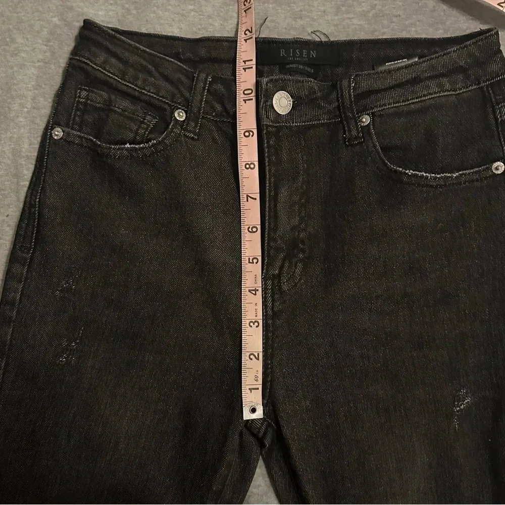 Risen black jeans frayed hem size 29/9 - Picture 7 of 9